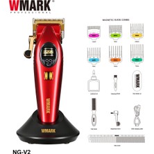 Wmark Ng-V2 Kırmızı Profesyonel Saç Kesme Makinesi | 9000 Rpm Bldc Motor, Kademesiz Hız, 180 Dk Kablosuz Kullanım