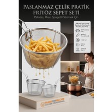 2 Boy Kızartma Süzgeci Patates Kızartma Filtresi 304 Paslanmaz Çelik 721875