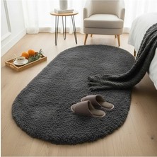 Lugmo Yolluk Koyu Gri Gri Kaymaz Taban Peluş Oval