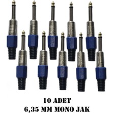 10 Adet Chester 6.35 mm Mono Çivi Jak Seti - Altın Uçlu Profesyonel Gitar ve Amfi Konnektörü