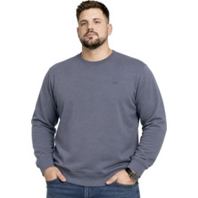 Battal Moda Battalmoda Erkek Büyük Beden Füme Iki Iplik Bisiklet Yaka Sweatshirt 3xl-4xl-5xl-6xl-7xl-8xl