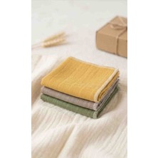 Drsn Ticaret 6'lı Set %100 Pamuk Müslin Bebek Ağız Silme Mendili  25X25 cm