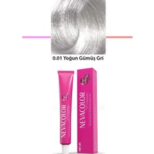Elitse Premium 0.01 Yoğun Gümüş Gri - Kalıcı Krem Saç Boyası 50 G Tüp