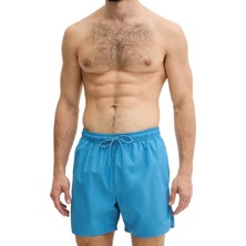 Calvin Klein Erkek Mavi Orta Boy Bağcıklı Kapalı Bel Deniz Şortu LV00N61027
