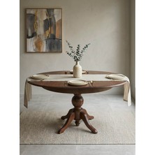 Kleinhaus Furniture Elegansia Ahşap Açılır Masa, Klasik Ayak, Perdeli Masa Tablası (110CM)