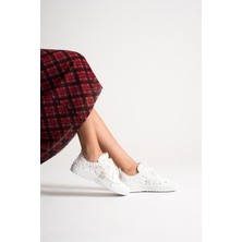 Ramer Lidya El Örgüsü Nefes Alan Poli Taban Beyaz Kadın Sneaker