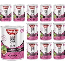 Uravas Store Yavru Kedi Tavuklu ve Jöleli Konserve Mama 400 gr x 12 Adet