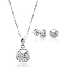 Servi 925 Ayar Gümüş Orbis Kolye ve Küpe Set