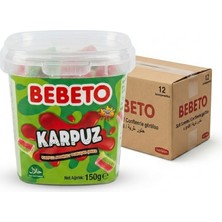 Bebeto Karpuz Aromalı Yumuşak Şeker 150 G Kova 12 Adet