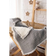 Layan Home %100 Pamuk Müslin Bebek Battaniye 5 Katlı Dolgulu