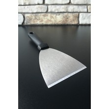 Elegancev Bakalit Saplı Çelik Spatula-Hamur Kesici-Kazıyıcı-Çevirici-24 Cm-Orta Boy