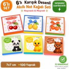 Polabook Meyveli Hayvanlı 6’lı Mini Akıllı Not Kağıdı Seti 100 Sayfa – Yapışkansız Post-It