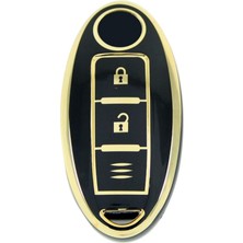 SARIALARM Premium Nissan Smart Siyah Oto Anahtar Kumanda Kabı Kılıfı