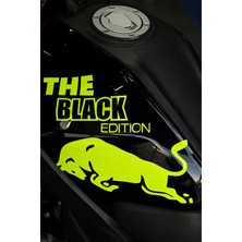 Banxtre Motosiklet ve Kask Için Neon Sarı Boğa Black Edition Sticker Etiket (Tek Taraf)