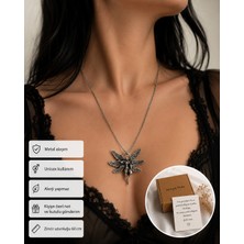 Herşey Nota Silver Fairy Angel Wings Goddess Wicca Gotik Kolye