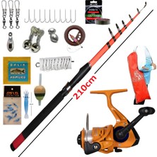 Oslo Dolphin 210CM 10-30GR- Remixon Mini 1000 Spin Atçek Yemli Kıyı Çocuk Olta Takımı Seti