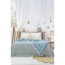 Layan Home 4 Katlı %100 Pamuk Müslin Çift Kişilik Yatak Örtüsü & Pike - Şal Desen
