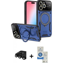 Marsilyan™- iPhone 15 Pro Kılıf Kıvılcım Modern Serisi - Şeffaf Royal Nano Ekran Koruyucu + Raze Metal Kamera Lens - Sh