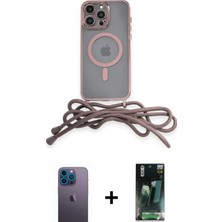Marsilyan™- iPhone 12 Pro Kılıf Eksen Özel Seri - Siyah 360 Mat Full Body Arka Koruyucu + Neon Fosforlu Kamera Lens - Mı