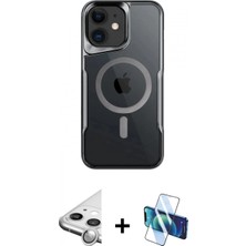 Marsilyan™- iPhone 11 Kılıf Yadigar Klasik Özel Seri - Siyah 3D Antistatik Cam Ekran Koruyucu + Raze Metal Kamera Lens - Gs