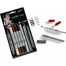 Copic Ciao Marker Çizim Kalemi Seti 5+1 Set Manga 5 Renkli 6 Parça Türkiye Menşeli