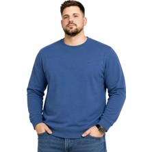 Battal Moda Battalmoda Erkek Büyük Beden Marin Iki Iplik Bisiklet Yaka Sweatshirt 3xl-4xl-5xl-6xl-7xl-8xl