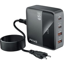 The Wlue 65W Gan Hızlı Şarj Adaptörü | 2xusb | Pd Qc3.0 2xtype-C | Laptop Uyumlu | LCD Ekranlı | 1.5m