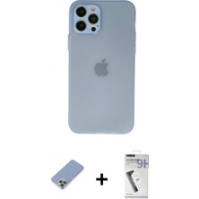 Marsilyan™- iPhone 12 Pro Kılıf Atlas Minimal Prime - Şeffaf Uv Polymer Nano Ekran Koruyucu + Metal Kamera Lens Koruma Cam - Kuyl