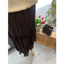 Yusuf Özdemir 26Y1634 Kahve Kat Kat Şifon Etek