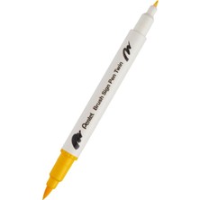 Pentel Brush Sing Pen Twin Çift Taraflı Fırça Uçlu Kalem Yellow