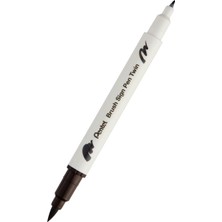 Pentel Brush Sing Pen Twin Çift Taraflı Fırça Uçlu Kalem Dark Brown