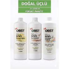 OBST Doğal Temizlik Seti 1 L Sıvı Limon Tuzu 1 L Sıvı Karbonat 1 L 3 Parça Temizlik Ürünü