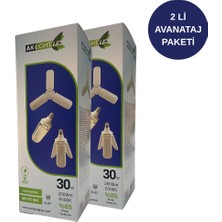 Aklight Jumbo 30W Katlanabilir 3 Kanatlı Pervane LED Ampul 2600LM 6500K Süper Beyaz Işık E27