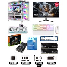 Symoon I5 13400F 32GB Ddr4 Ram 1tb Nvme 5060 Ekran Kartlı 360MM Sıvı Soğutmalı 27 Inç Monitörlü Klavyeli Gaming Pc