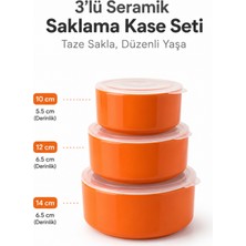 Van Vleck 3’lü Seramik Saklama Kase Seti – Kapaklı Kahvaltılık, Meze ve Gıda Saklama Kabı Seti
