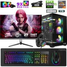 Xaser Star X110 Ryzen 7 5700X 32GB Ram 1tb M.2 Nvme SSD 8gb RTX5060TI 27" 300Hz Oyuncu Bilgisayarı