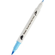 Pentel Brush Sing Pen Twin Çift Taraflı Fırça Uçlu Kalem Baby Blue