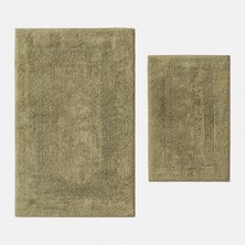 Ecocotton Tamara 2'li Banyo Paspas Seti %100 Pamuk Koyu Yeşil 40X60-60X90