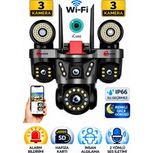 Blackbird Game Center Esvision ES-9003 3 Lensli 9mp Akıllı Wifi Ptz Kamera Gece Görüşlü Güvenlik Kamerası