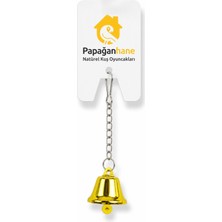 Papağanhane Sarı Zilli Kuş Oyuncağı Askılı Kafes Içi Oyuncak Muhabbet Kuşu Papağan 11 cm