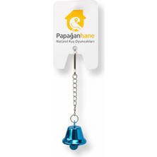 Papağanhane Mavi Zilli Kuş Oyuncağı Askılı Kafes Oyuncağı – Muhabbet Kuşu & Papağan Oyuncağı 11 cm