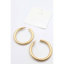 Royaleks Mat Halka Küpe 5 cm - Altın — Renk: Altın
