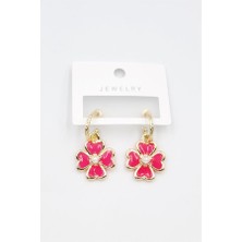 Royaleks Çiçek Küpe - Pembe — Renk: Pembe