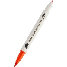 Pentel Brush Sing Pen Twin Çift Taraflı Fırça Uçlu Kalem Orange