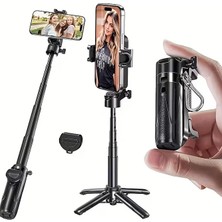 The Wlue Bluetooth Kumandalı 43CM Tripod Selfie Çubuğu | Kızaklı Tasarım | Ek Aparat Işık Takılabilir