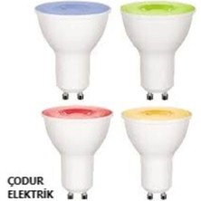 Osaka Light 7W = 50W Eşdeğer Mavi Renkli GU10 Duylu Smd LED Çanak Ampul 630 Lümen A+Enerji Tüketimi