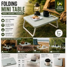 Generic Katlanabilir Mini Kamp Masası – Bardak Yuvalı Taşınabilir Laptop & Piknik Masası