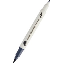 Pentel Brush Sing Pen Twin Çift Taraflı Fırça Uçlu Kalem Light Grey