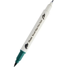 Pentel Brush Sing Pen Twin Çift Taraflı Fırça Uçlu Kalem Dark Green
