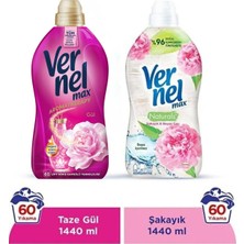 Vernel Max Taze Gül 1.44L & Vernel Max Naturals Şakayık ve Beyaz Çay 1.44L (2'li Set)